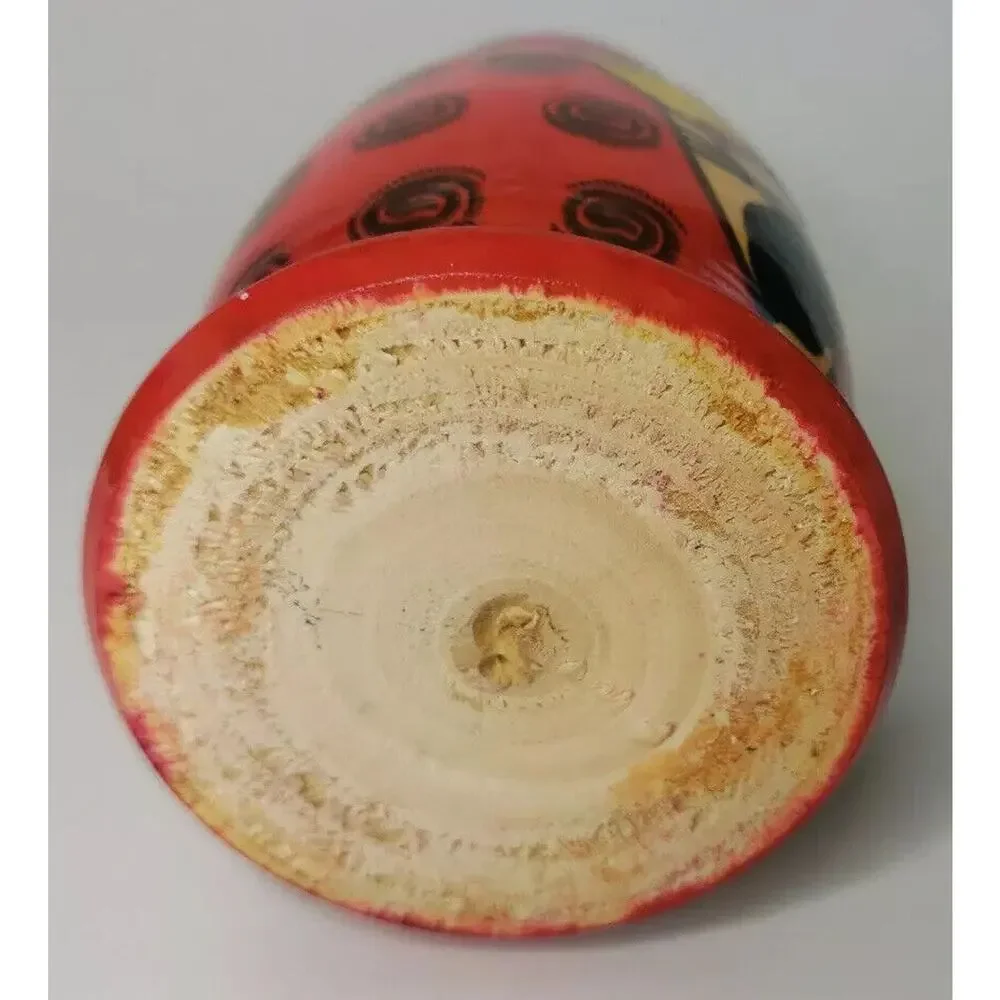 Vintage Russian‎ wooden nesting doll 6-1/2